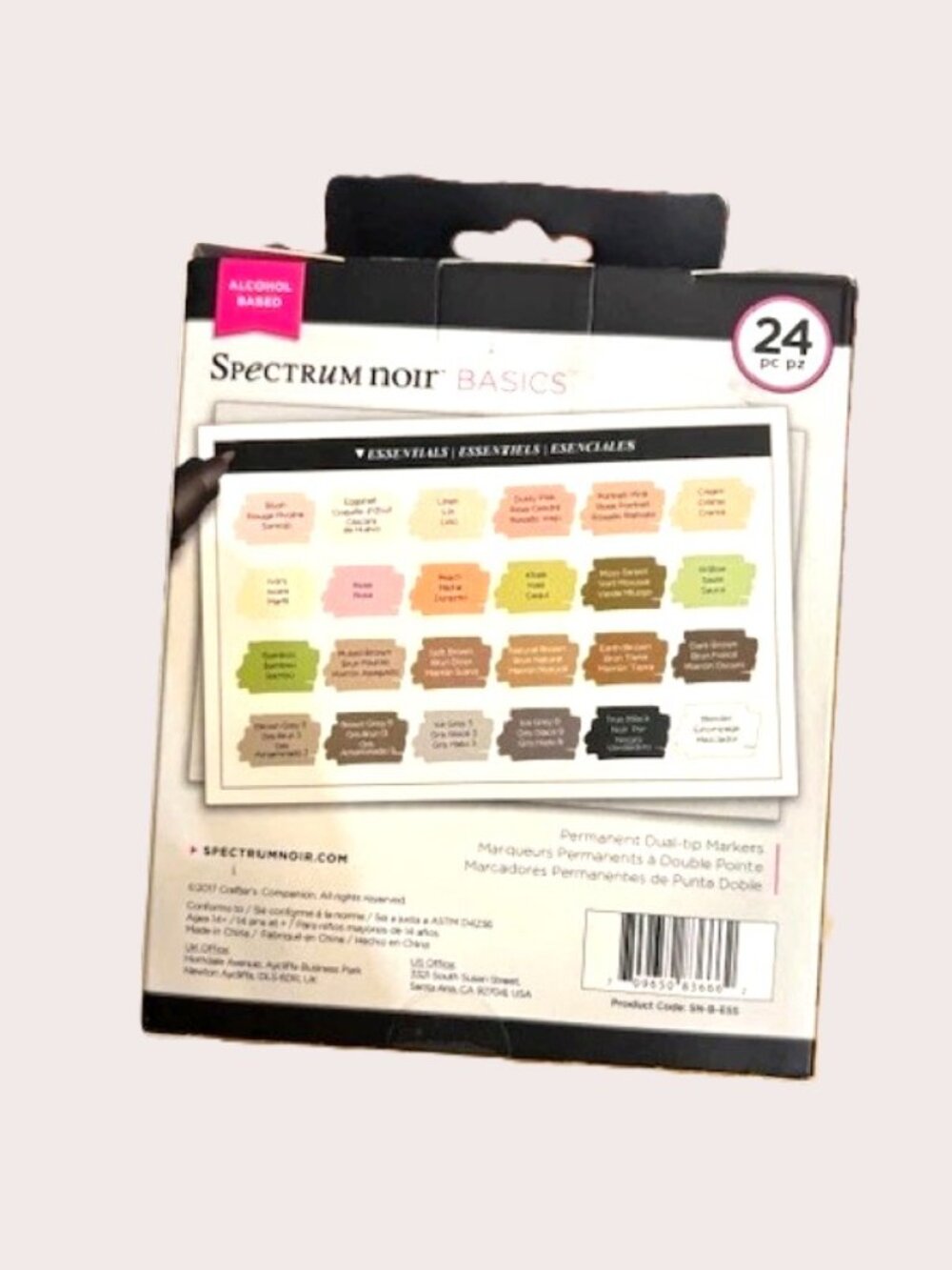 Spectrum Noir Double Ended Alcohol Ink Markers 24 Piece Set ~ Essential Basics